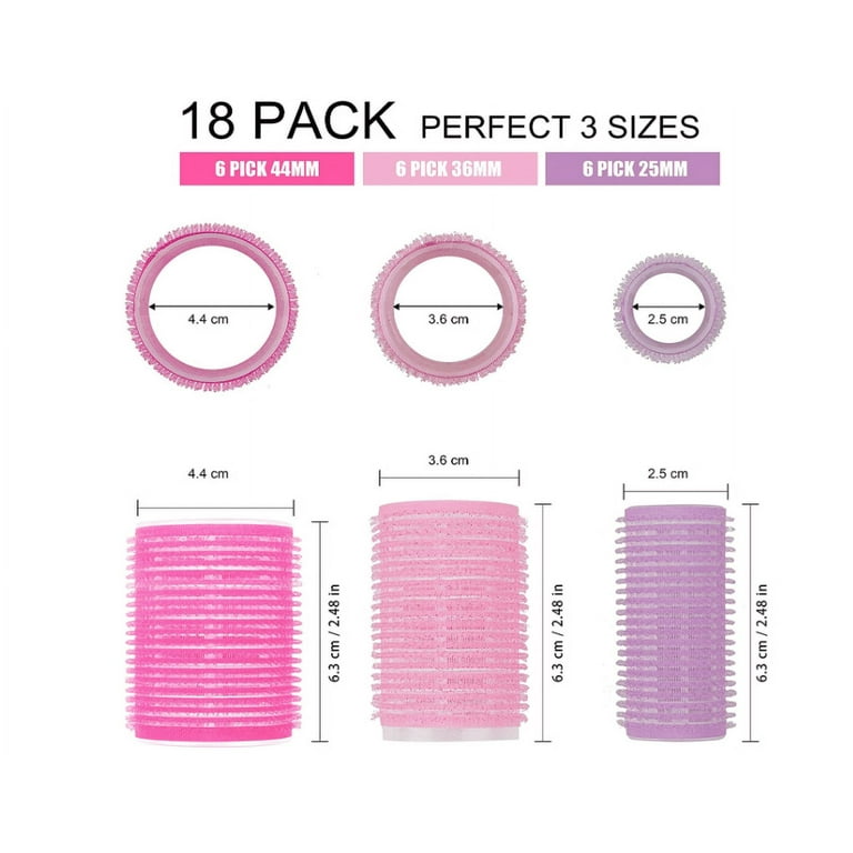 Self Grip Hair Rollers Set, 33 Pcs 3 Size Hair Curlers,Hair