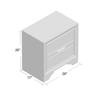 ACME Naima Square Wood 3-Drawers Bedroom Nightstand in White