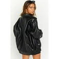 thumbnail image 2 of USTRADEENT Women's Oversized 100% Lambskin Motorcycle Plus Size Moto Biker Leather Coat, 2 of 4