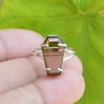 thumbnail image 2 of Smoky Quartz Natural Healing Gemstone Womens Ring, Pure 925 Sterling Silver, Brown Stone Faceted Coffin Ring, Promise Ring For Women, Bridal Shower Gifts Ring (smoky-quartz), 2 of 5