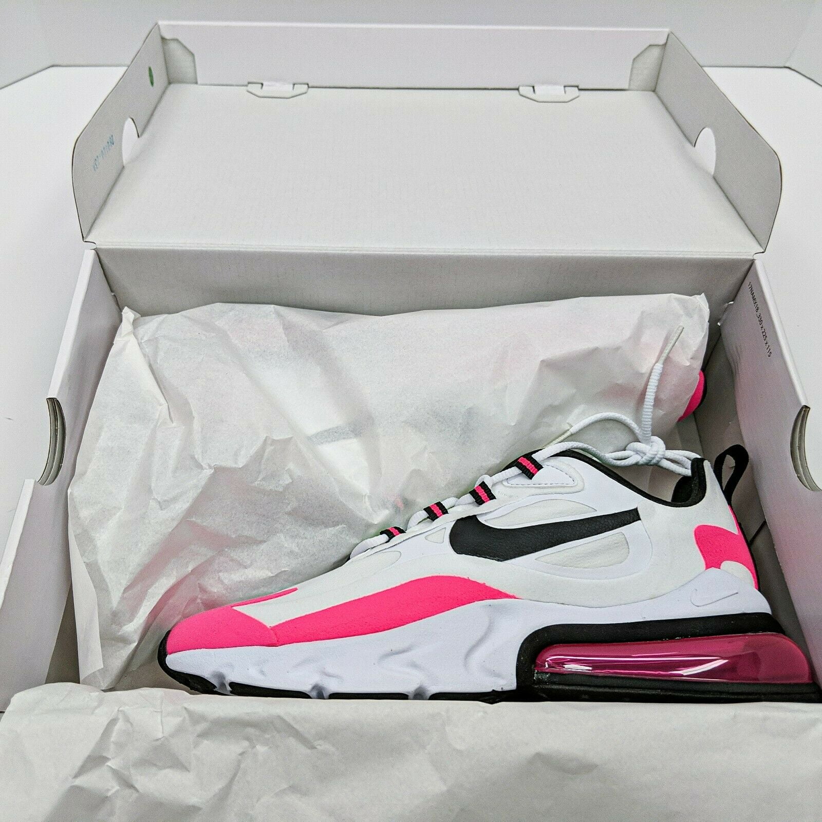 Nike Air Max 270 React Women's Shoes White/Hyper Pink/Black CJ0619-101 Size  11