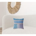 thumbnail image 3 of 16â€ Blue Yellow Patch Blown & Closed Suede Throw Pillow, 3 of 3