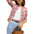 thumbnail image 3 of Chaquetas Informales de con Cremallera para Mujer, Chaqueta Holgada Estilo Bohemio, de Larga, con Estampado de Hojas de Árbol Color Mixto 2 XL, 3 of 8