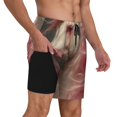 thumbnail image 2 of Daiia Haired White Horse Mens Swim Trunks Swim Shorts Quick Dry Swim Shorts with Mesh Lining Pockets-X-Large, 2 of 9