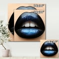 thumbnail image 4 of Designart ' Girl Lips With Black and Blue Lipstick ' Modern Canvas Wall Art Print, 4 of 4