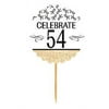54th Birthday / Anniversary Novelty Burlap Cupcake Decoration Picks -12pack