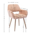 thumbnail image 5 of KCC Furry Desk Chair, Mid-Century Modern Accent Armchair with Faux Fur for Teen Girls, Dining Chair With Wood Look Metal Legs Living Dining Room, Home Vanity Makeup Office No Wheel, Camel, 5 of 7