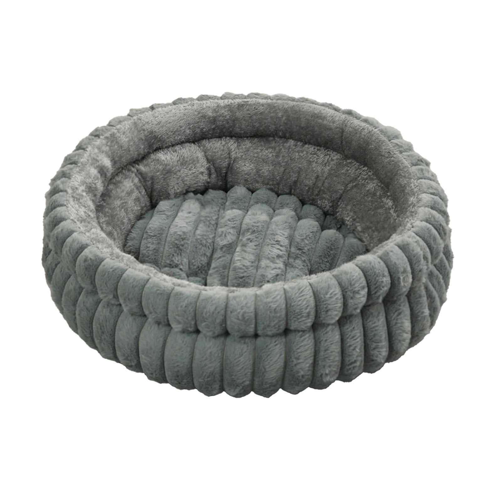 Dvumao Round Plush Pet Bed – 15.7-Inch Fleece Cat & Small Cat Nest