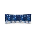 Blue Christmas Balls Throw Pillow Cover, Romantic Winter Snowflakes
