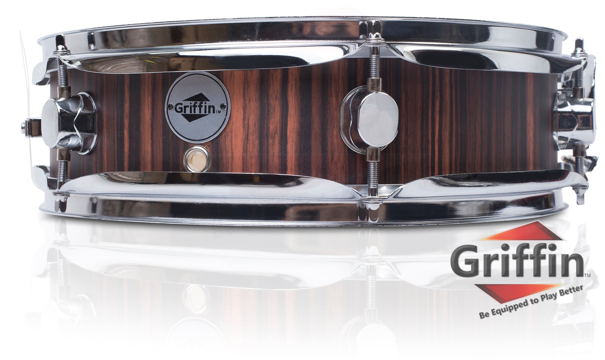 Piccolo Snare Drum 13" x 3.5" by GRIFFIN 100 Poplar Wood Shell with