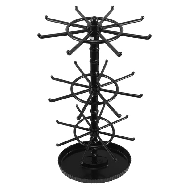 Organizador de joyas giratorio, soporte para collares, llaveros, expositor de pulseras, soporte de sobremesa de 3 niveles para pulseras, brazaletes y llaveros.