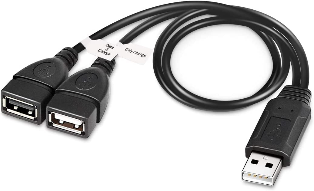 USB 2.0 Female to Male Splitter Cable, USB A Male to Dual USB Female