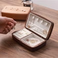 thumbnail image 5 of Watch Stand Jewelry Organizer Jewelry Box Wooden Portable Small Storage Box Cosmetic Box Ring Earring Necklace Bracelet Watch Small Jewelry Storage Box 6.49 inches Jewelry Stand Storage Box, 5 of 8