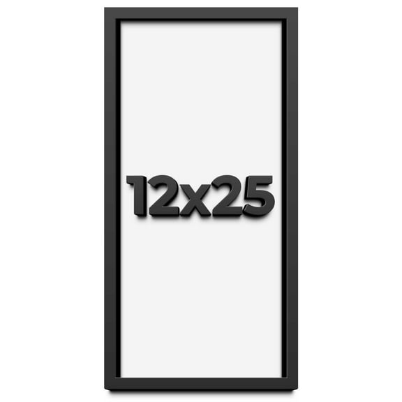12x25 Shadow Box Frame Black | 1 inches Deep Real Wood Contemporary Shadowbox Display Frame | UV