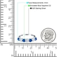 thumbnail image 4 of Art Deco Half Eternity Stackable Ring Blue Sapphire CZ 925 Sterling Silver Size 5, 4 of 6