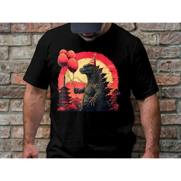 Godzilla Birthday T-Shirt, Kaiju Monster Tee, Japanese Art Graphic, Funny Party Design, Unisex Anniversary Shirt