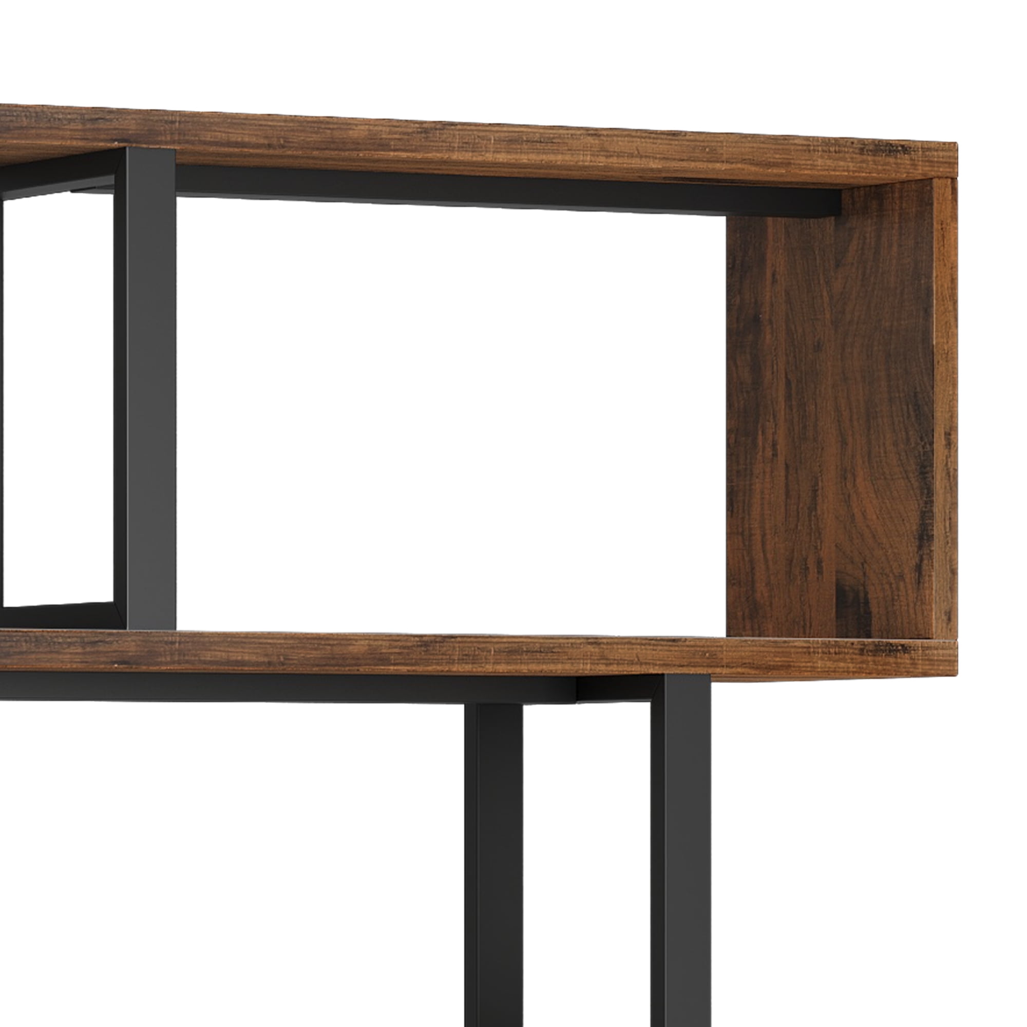 Dextrus 6-Tier S-Shaped Bookshelf , Geometric Tall Bookcase Dextrus 6-Tier S-Shaped Bookshelf , Geometric Tall Bookcase