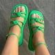 thumbnail image 4 of Amzcrzy Zapatos de mujer,Zapatos de mujer,Zapatillas de mujer, Sandalias de playa con botones y punta redonda para mujer, cómodas, de color liso Sandalias Mujer Zapatillas De Casa, 4 of 4