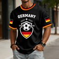 thumbnail image 2 of Soccer Cup 2026 Jersey for Men, Crew Neck Short Sleeve Deutschland Shield Graphic Tee with Honeycomb Mesh Texture - Lightweight Performance Top for Match Day & Gym Black L, 2 of 7