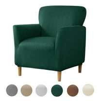 SHANNA Single Armchair Cover Stretch Chair Covers Anti-Slip Furniture Protector for Living Room Banquet(Dark Green)