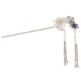 thumbnail image 1 of Retro Floral Tassel Bead cabellero Palillo Horquilla Chino Japonés - Blanco Fernando Palo chino antiguo del pelo, 1 of 8