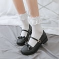 thumbnail image 5 of White Socks for Women Winter Socks 1 Pair Ladies Socks Solid Color Lace Short Tube Mesh Hollow Out Socks Streetwear White, 5 of 5