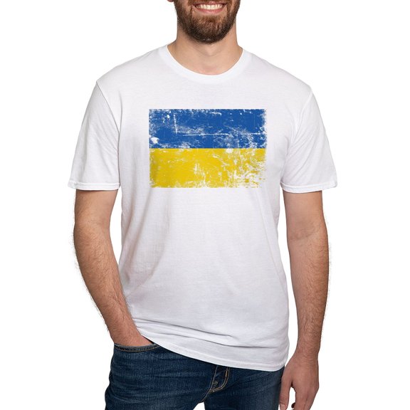 CafePress - Stand With Ukraine T Shirt - Fitted T-Shirt, Vintage Fit Soft Cotton Tee