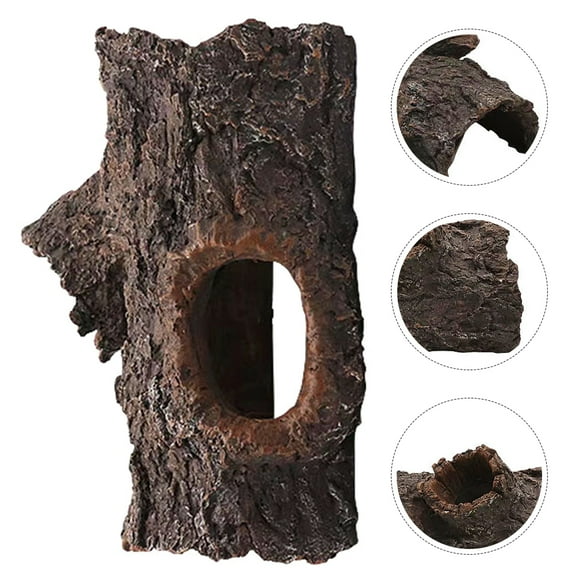 CATIEBYE Realistic Dark Brown Fish Cave Aquarium Decor Safe Resin Material for Freshwater and Saltwater