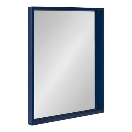 Kate and Laurel Travis Modern Wall Mirror, 18 x 24, Navy Blue, Transitional Rectangle Mirror for Wall