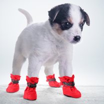 Gytml Non- Winter Dog Shoes With Drawstring Design, Paw Protecting With Reflective Stripï¼Waterproof Anti- Pet Boot With Plush Lining For Outdoor Walking A-One Size