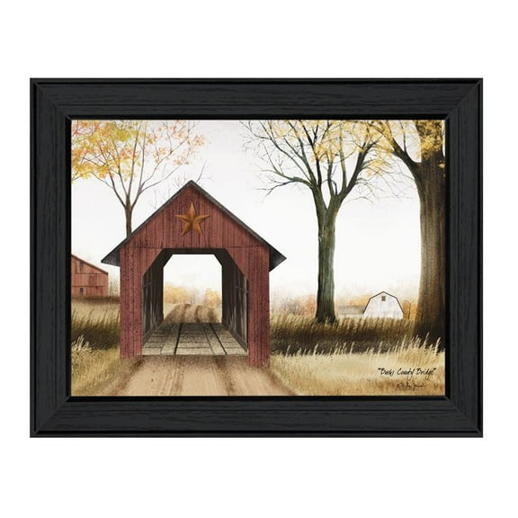 "Bucks County Bridge" By Billy Jacobs, Printed Wall Art, Black Frame