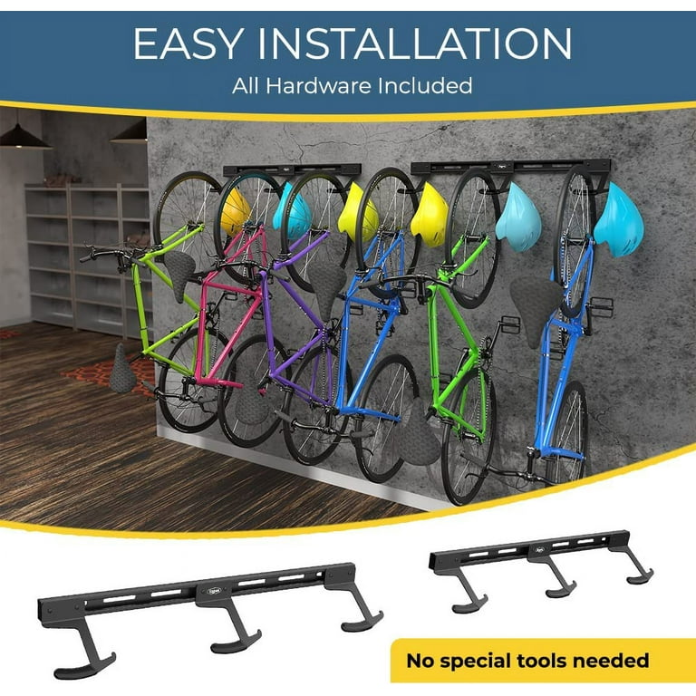 Koova Wall Mount Bike Rack Steel Bike Mount Wall Adjustable Bike Hangers for Garage Easy Mount Bike Rack Garage Garage Bike Rack Wall Mount