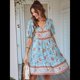 thumbnail image 4 of Vestido Informal de Verano para Mujer, Estilo Bohemio, con Escote en V, Corta, Estampado Floral, Estilo Babydoll, para Playa y Vacaciones. Azul M, 4 of 10