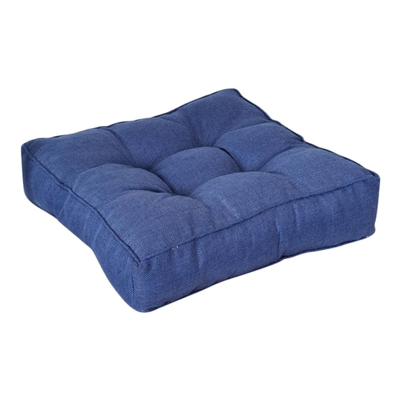 Cinvoph 16"x16" Plain Color Chair Cushions for Dining Chairs, Soft Canvas Chair Pads Non-Slip Thickened Seat Cushion, Kitchen Seat Cushions with Ties, Washable Seat Pad, Dark Blue