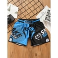 thumbnail image 3 of inlzdz Kids Boys Boxing Trunks Muay Thai Fighting Shorts Gym Fitness Bottoms MMA Martial Arts Grappling Type F 3-4, 3 of 7