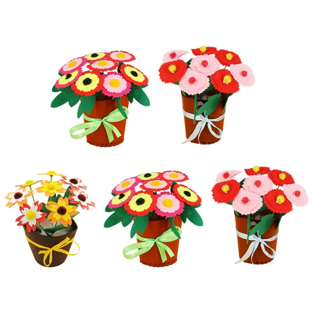 5 sets of nonwovens Flower Craft Kits Flower Art Craft Kits DIY Flower Craft Kit para niños