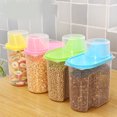 thumbnail image 1 of Contenedor de almacenamiento de alimentos, caja para almacenar granos de cereales, caja de contenedor de alimentos secos hermético multifuncional PP para cocina casera, 1 of 1