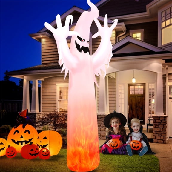 12 FT Halloween Inflatables Outdoor Halloween Blow Up Yard Decorations Horror White Ghost, Halloween Decorations Clearance for Party Yard Garden