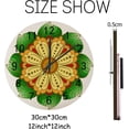 thumbnail image 2 of Dreamtimes Wooden Round Wall Clock, 12 Inch Simple Mandala with Flower and Leaves Non Ticking Battery Operated Clocks for Home Office Living Room Bedroom, 2 of 6