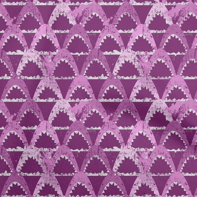 oneOone Polyester Spandex Purple Fabric Ocean Shark Craft Projects Decor Fabric Printed By The Yard 56 Inch Wide