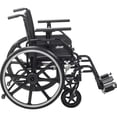 thumbnail image 4 of Silla de ruedas Drive Medical Viper Plus GT con reposabrazos universales, reposapiés abatibles, asiento de 56 cm, armazón verde oscuro y tapizado negro., 4 of 5