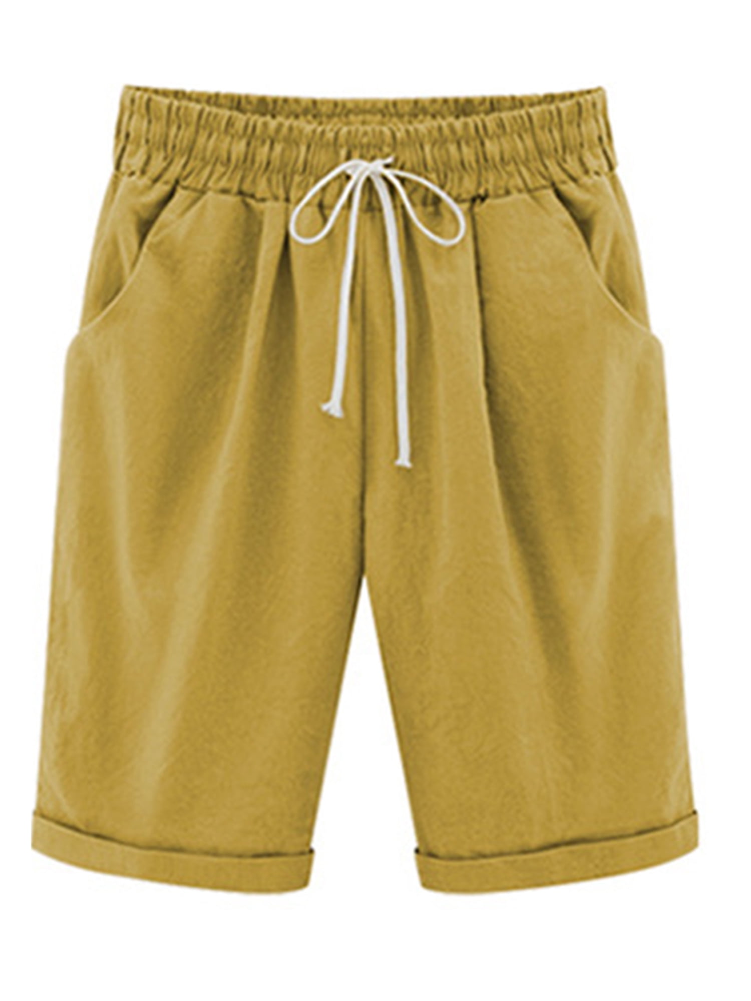 Funic Womens Plus Size Pants Mid Waist Lace Hot Shorts Elastic Sports Trousers Trunks