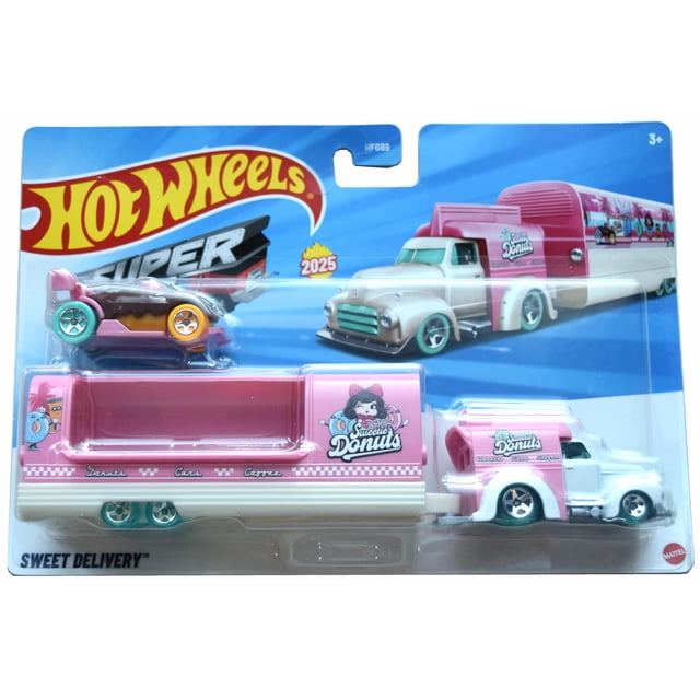 Toy Hot Wheels Super Rigs Sweet Delivery rosa a escala 1:64