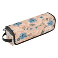 thumbnail image 2 of Hair Tool Organizer Bag with Heat Resistant Mat Removable Travel Storage Case for Hot Air Brushes Curling Irons Blue Flowers and Pink Leaves, 2 of 8