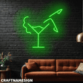 thumbnail image 2 of Craftnamesign Girl In Martini Glass Neon Light For Bar Pub Cocktail Store Wall Art, 2 of 5