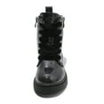thumbnail image 3 of Boys Girls Waterproof Lace Up Side Zipper Mid Calf Combat Boots Black 1.5 Little Kid, 3 of 7