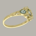 thumbnail image 3 of LBG British Made 14k Yellow Gold Natural Aquamarine & Diamond Womens Anniversary Ring - 33 size options - Size 10.25, 3 of 5
