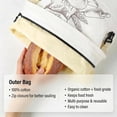 thumbnail image 4 of 2-PCS Beeswax Bread Bag with Zipper Seal – Reusable Bread Storage Bags, Eco-Friendly Natural Beeswax Lining, to Keep Homemade Bread Fresh for Sourdough & Artisan Loaves (White), 4 of 7