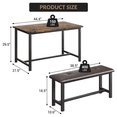 thumbnail image 2 of MIUUKA Farmhouse Dining Table Set for 4, Rustic Brown Kitchen Set with 2 Upholstered Benches, 2 of 2