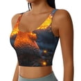 thumbnail image 2 of Fotbe Glowing Mushroom In Forest Pattern Womens' Sports Bra Longline Wirefree Padded with Medium Support Sports Moisture-Wicking Workou Vest,Tank Top-Large, 2 of 7